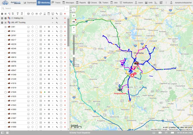 GPS Showing Tracks and status