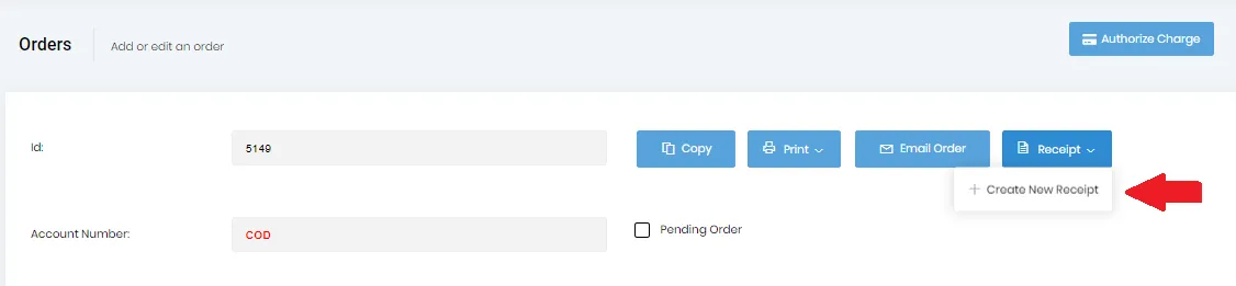 Create New Receipts