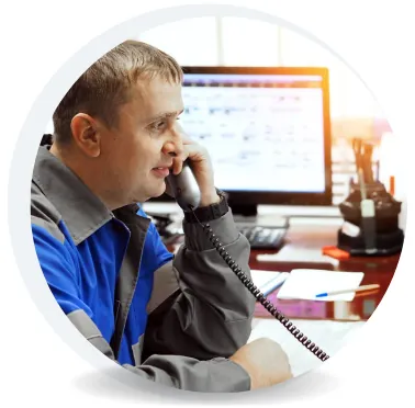 smiling dispatcher on phone