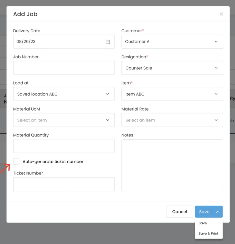 Add/Edit Job Dialog