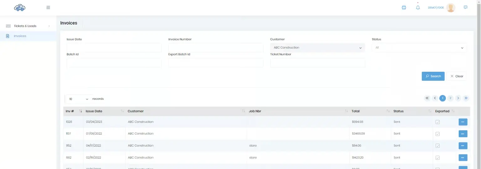 Customer-portal-invoice
