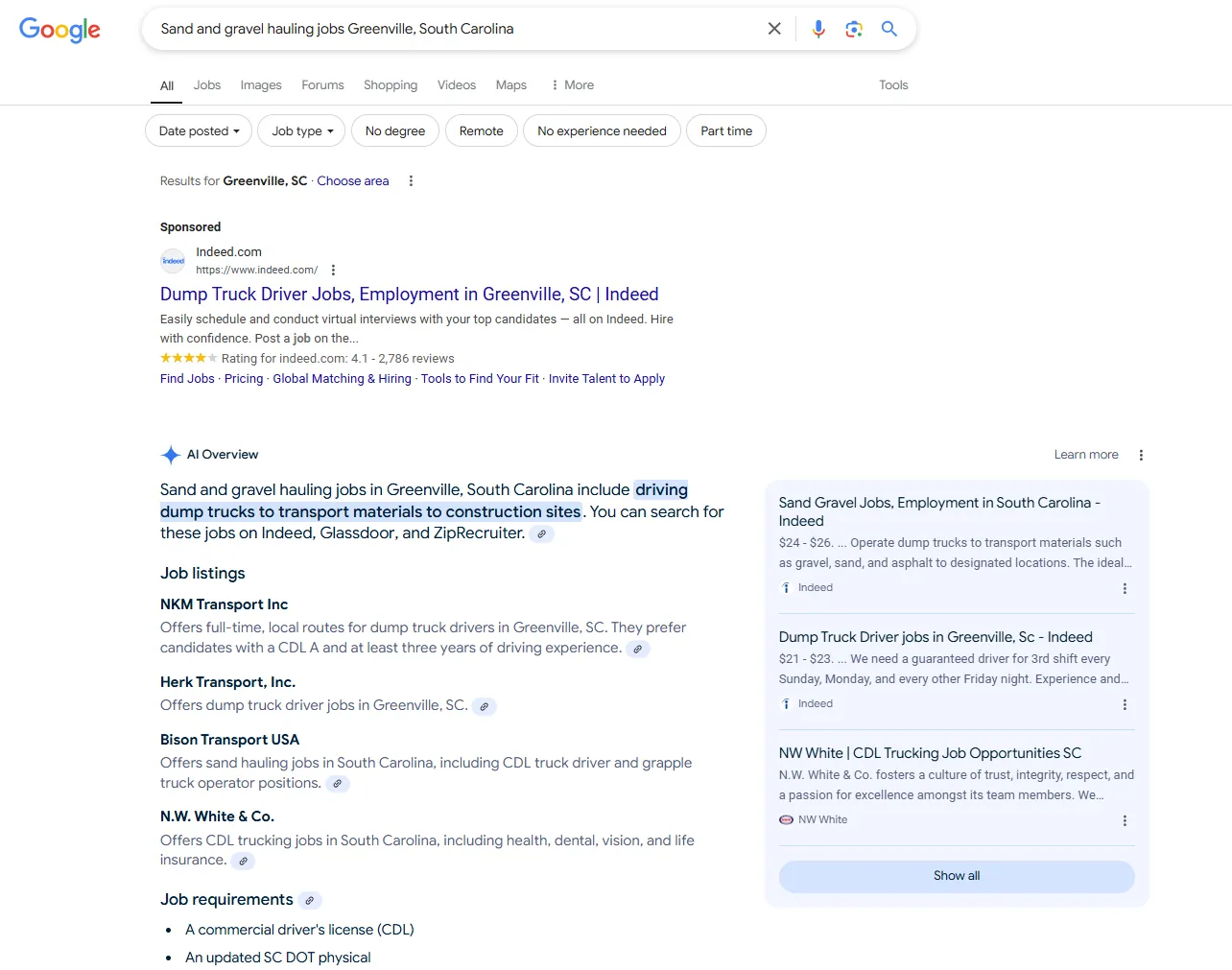 how to find new bulk hauling jobs using search engine